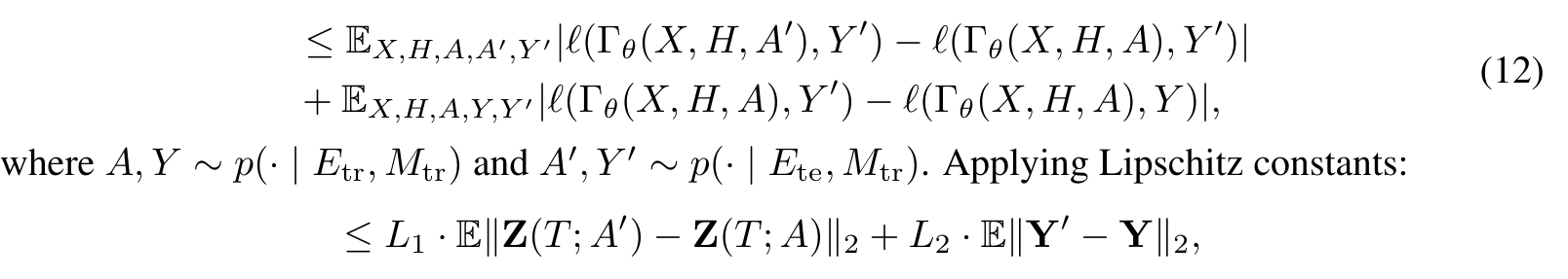 Equation (12) and Lipschitz bound, source page 17